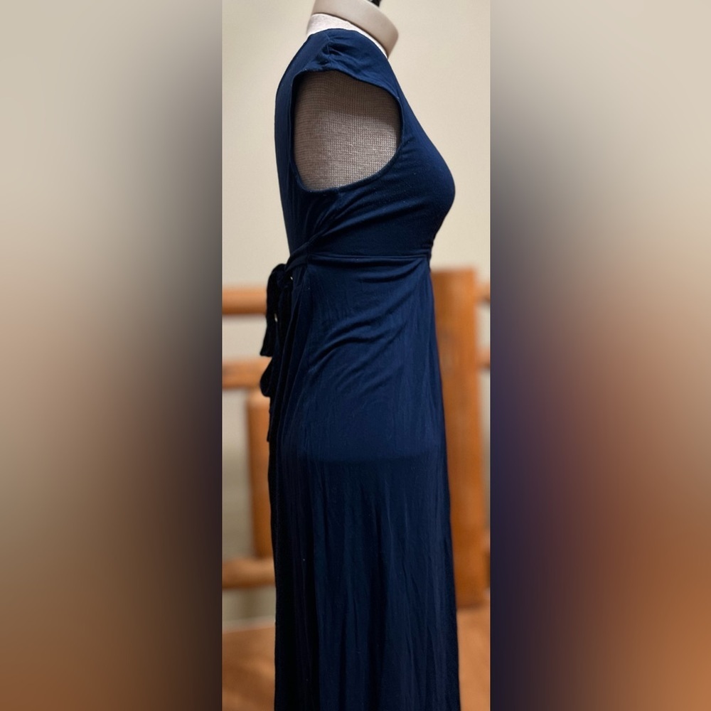 🌙 Liz Lange Maternity Navy Braided Maxi Dress (XS) - Picture 3 of 6